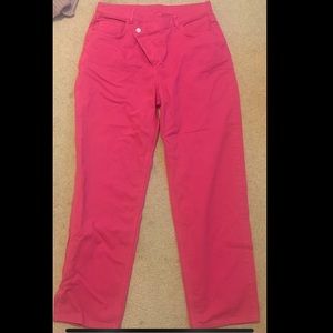 pink crossover boyfriend jeans size 34 ASOS
